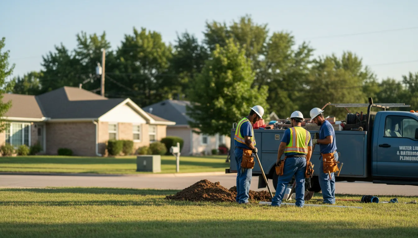 Residential water line and bathroom plumbing service in Elwood, KS